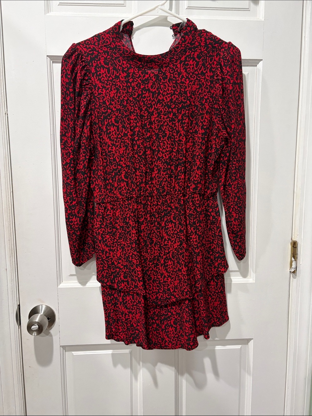 Zara Red and Black Long Sleeve Women’s Dress